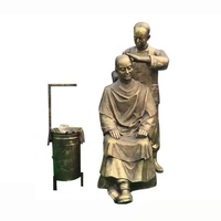 Escultura de Figura de Trabajador de Bronce Moderna y Tradicional Personalizada, OEM ODM, Fundida a Mano, Chapada en Oro, Decoración para Parques Industriales
