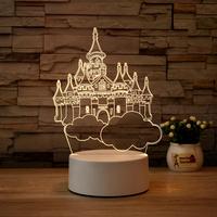 Lampe de bureau LED 3D stéréo personnalisée en acrylique, veilleuse moderne en forme de lune ou dinosaure, en ABS noir avec télécommande, pour décoration