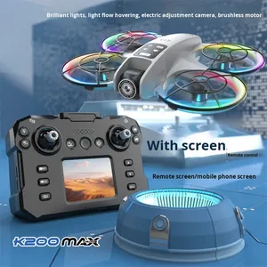 โดรน K200 พลาสติกพับได้ 4K สำหรับผู้เริ่มต้น ใช้มอเตอร์แบบไร้แปรงถ่าน พร้อมหน้าจอ ถ่ายภาพทางอากาศ ระบบ Optical Flow Positioning - Product Image 2
