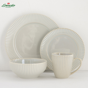 ชุดจานเซรามิกลายนูนสีทึบจานสำหรับงานแต่งงานและงานปาร์ตี้เป็นมิตรต่อสิ่งแวดล้อม - Product Image 1