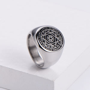 Bijoux pour hommes Étoile de <span class=keywords><strong>David</strong></span> Sept Archanges Talisman Protection Amulette Salomon Seal Ring - Product Image 2