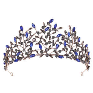 Couronne noire rétro pour fête d'anniversaire, accessoires pour cheveux, <span class=keywords><strong>diadème</strong></span> noir - Product Image 4