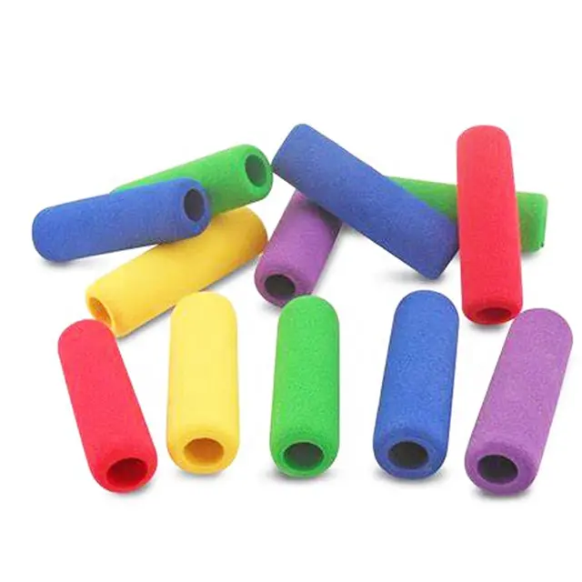 Aderentes de lápis de espuma colorida para crianças, escrita a mão