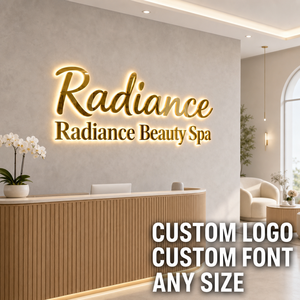 Enseigne Murale Lumineuse Rétroéclairée Personnalisée avec Lettres 3D LED pour Façade de Magasin, Bureau, Image de Marque, Enseigne LED Illuminée - Product Image 2