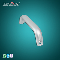 Poignée de porte industrielle KUNLONG/SK SK4-0041 en alliage d'aluminium peint argenté, design elliptique, installation facile, commande tactile