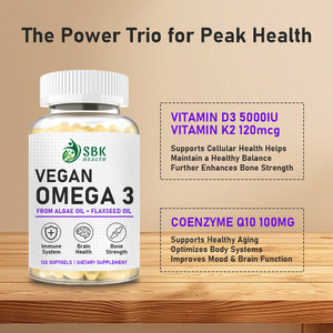 Gélules végétaliennes d'oméga 3 de haute qualité avec vitamine K2 pour soutenir la santé cellulaire, la fonction immunitaire et la fonction cérébrale – Compléments en gélules - Product Image 5