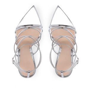 Sandales à talons très hauts à brides croisées pour femmes, chaussures de soirée - Product Image 5