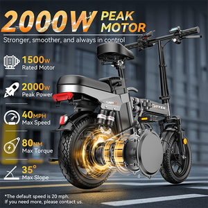 Bicicletta <span class=keywords><strong>Elettrica</strong></span> <span class=keywords><strong>Pieghevole</strong></span> A12S ODM, 14 Pollici, 52V 25Ah, <span class=keywords><strong>Bici</strong></span> da Pendolare per Adulti, Telaio in Acciaio al Carbonio, Certificata UL ISO9001 - Product Image 4