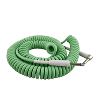 Original Factory Macaron Series 1/4-inch Straight-to-Curved Spiral Guitar Cable Foil Shielded PVC Noise Reduction Male-Male