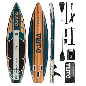 2023 nuevo diseño SUP inflable Stand Up Bamboo Paddle Board 11'6 "Wood Sup Paddle Board para surf