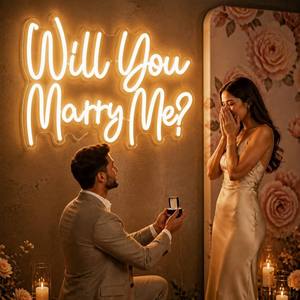 Insegna al Neon 'Mi Vuoi Sposare?' Personalizzata in Acrilico LED per Proposta <span class=keywords><strong>di</strong></span> Matrimonio, Fidanzamento, Anniversario, Decorazione per la Sposa - Product Image 1