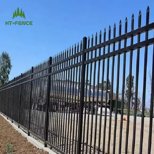 HT-<strong>FENCE</strong> <strong>Cheap</strong> Custom Residential Steel Fencing Black Metal <strong>Picket</strong> Decorative Wrought Iron <strong>Fence</strong> <strong>Panels</strong> - Product Image 1