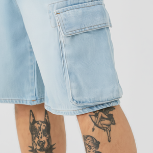 Nouveau Style hommes confortable coton Denim jean Shorts décontracté couleur unie bonne qualité Cargo Style poches sur la demande des clients - Product Image 1