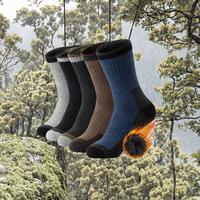 Chaussettes de randonnée en laine mérinos rembourrées pour la marche et le trekking en plein air, décontractées avec logo corporel, saison d'automne