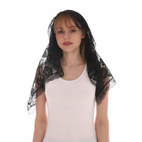 Voile de prière en dentelle, châle court en tulle, voile monocouche