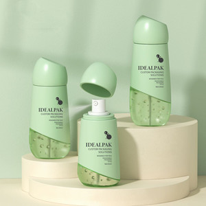 En stock, flacons de lotion verts 70/80/100 ml, flacons cosmétiques en plastique avec vaporisateur, offrant une protection <span class=keywords><strong>solaire</strong></span> fine et des propriétés hydratantes - Product Image 2