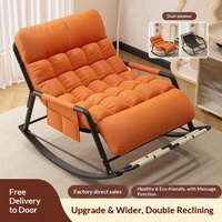 Fauteuil de massage inclinable pour adulte, pliable, avec structure métallique, pour la sieste, canapé paresseux, chaise à bascule, pour balcon et usage domestique, double usage loisirs