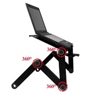 Support de bureau pliable en alliage d'aluminium réglable à 360 degrés Flytech, ventilateur de refroidissement portable, tapis de souris pour ordinateur portable, prix d'usine, garantie 1 an