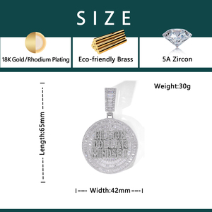 Tùy Chỉnh Iced out 5A Zircon <span class=keywords><strong>Baguette</strong></span> Kim Cương Tỷ Lớn Quyến Rũ Mặt Dây Chuyền Unisex Vòng Tròn Tốt Hình Dạng Vòng Cổ Cho Đảng Đồ Trang Sức Bằng Đồng - Product Image 6