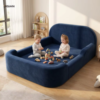 Lit de sol Montessori extra large pour enfants, lit pour tout-petits en mousse pure, lit double sécurisé sans cadre pour frères et sœurs
