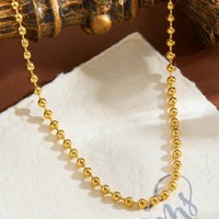 Collier pour femme en acier inoxydable plaqué or, style punk, avec perles, chaîne de clavicule, pour les occasions de fête