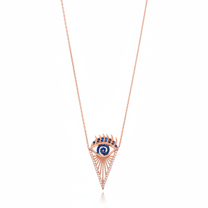 Ojo de moda de zafiro Ra y piedra de circón transparente turco hecho a mano al por mayor joyería de plata de ley 925 - Product Image 2
