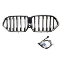 Brillant Noir Racing Avant Kidney Grill LED Remplacement Lames Simples ABS Grill pour BMW X6 G06 2224 Condition Nouveau