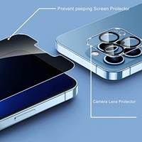 2 paquets de protecteur d'écran, sans contact, bulle libre, 2 pièces avec objectif d'appareil photo, Compatible avec Iphone 13 Mini Pro Max, offre spéciale