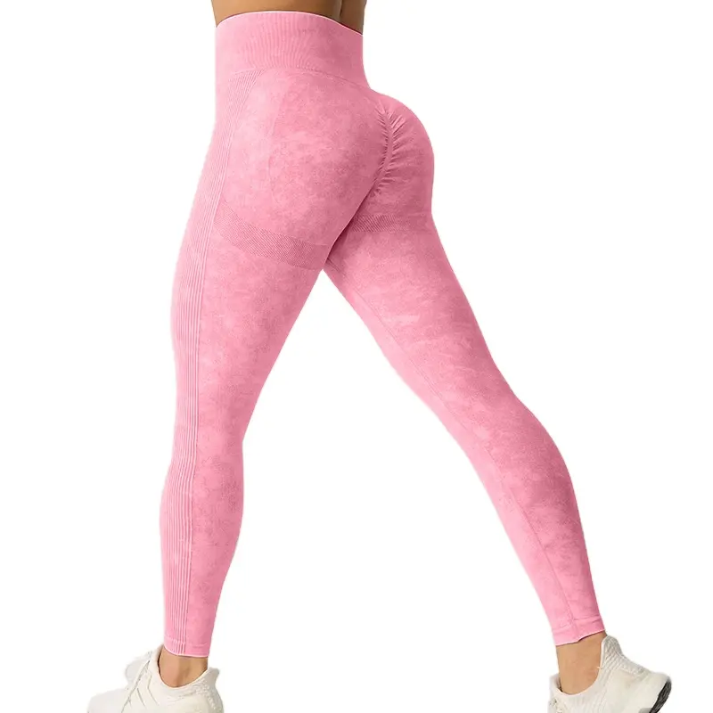 GC Custom Push Up Leggings for Women Washed Denim Pattern Yoga Gym Fitness Sports Seamless Workout Tights Running Pants YG128