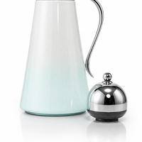 Thermos en acier inoxydable écologique avec doublure en verre rose, design moderne et luxueux, forme hémisphérique, capacité de 1,0 L, 12-24 heures