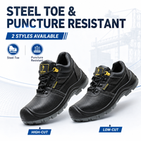 Chaussures de sécurité industrielles en cuir de vache avec embout en acier, résistantes aux perforations et antidérapantes