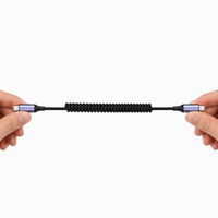 Cable de Carga Rápida Tipo-C a Tipo-C de 65W, Trenzado de Nailon, En Espiral, para Computadora, Teléfono, Tableta, Automóvil y Cámara