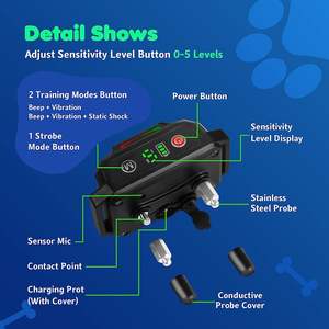 ZMaker स्वचालित एंटी बार्क कॉलर डॉग शॉक बार्क कॉलर बीप कंपन और वैकल्पिक शॉक डॉग बार्क कॉलर के साथ - Product Image 2