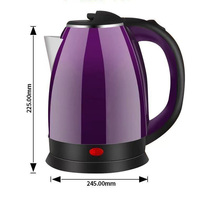 Bouilloire électrique en acier inoxydable couleur personnalisable 2.0L vente directe en usine