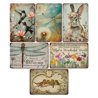 Juego de Letreros Metálicos Rústicos Vintage con Diseños de Animales, Decoración Retro para Pared de Jardín, Hogar, Patio y Cocina