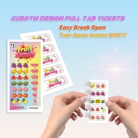Boletos de Lotería con Cinco Ventanas y Datos Variables Impresos Personalizados de Fábrica China, Tarjetas de Juego Instantáneas con Sistema de Raspar para Ganar