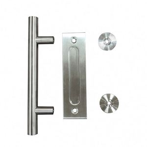 WEKIS Juego de tiradores empotrados de acero inoxidable de 12 pulgadas de alta resistencia para puertas de granero modernas, para almacenes, apartamentos y talleres - Product Image 1