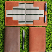 Porta Scorecard da Golf con Porta Penna, Elegante Libro di Registrazione in Pelle PU per Allenatori, Classico Registratore di Punteggio per Campi da Golf