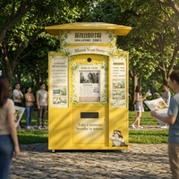Kiosque Photobooth au Design Rétro Style Journal avec Support Appareil Photo DSLR pour Mariages, Événements et Usage Commercial