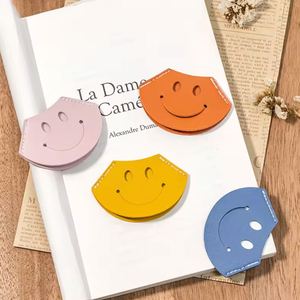 Cute Smile Corner <b>Bookmark</b> PU Leather Aesthetic Page Markers Reading Accessories Bookish Gifshuq - Product Image 3
