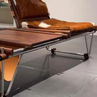 Chaise décontractée de style Bauhaus vintage haut de gamme, modèle du milieu du siècle, banc en cuir de vachette pour la maison, le bureau, la salle à manger, le salon, l'hôtel