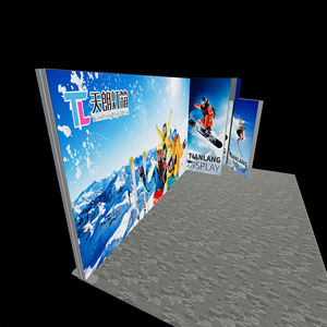 Stand de Exhibición en Forma de L Personalizado con Caja de Luz SEG, Pared Trasera, Pared Lateral y Pilar para Ferias Comerciales - Product Image 5