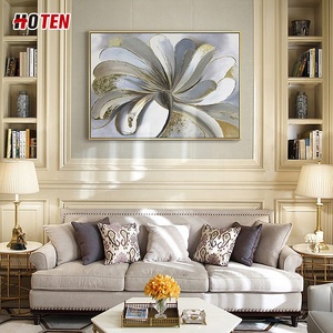 Dipinto a Olio su Tela Moderno con Foglia d'Oro, Design Floreale Decorativo <span class=keywords><strong>per</strong></span> Soggiorno o <span class=keywords><strong>Camera</strong></span> <span class=keywords><strong>da</strong></span> <span class=keywords><strong>Letto</strong></span> - Product Image 5