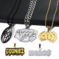 Collier Personnalisé en Acier Inoxydable Vente en Gros, Pendentifs Lettre Nom Creux Argent 2D 3D pour Hommes Femmes, Chaîne Sur Mesure