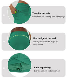 XW-2438-2 Groothandel Zijzak Sport Dubbellaags Tennisrok Fitness Sportkleding Ruglijn Training Yoga Korte Rok - Product Image 2