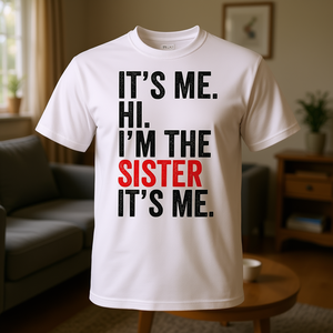 C'est moi, bonjour, je suis la sœur, c'est moi, t-shirt rétro pour hommes, femmes et enfants - Product Image 3