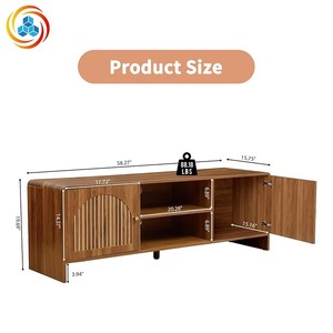 Simple Modern Rounded <b>Corner</b> <b>TV</b> <b>Stand</b>,Particle Board Media Console with Storage&Rounded Edges for Mid-Century Modern Living Room - Product Image 4