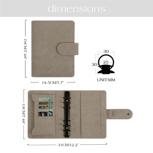 Reliure à Anneaux Noirs Hongbo, Meilleure Vente, 7 Couleurs, Organiseur <span class=keywords><strong>de</strong></span> Budget A6 Gaufré Effet Lin avec Recharges Personnelles Disponibles - Product Image 4