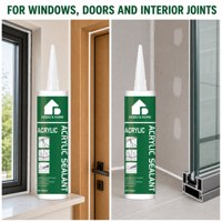 Scellant acrylique imperméable pour usage en construction, adhère au verre, au métal, au plastique avec une forte adhérence, pâte adhésive