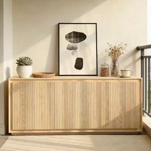 Buffet vintage asiatique en bois massif de style mid-century, meuble de <span class=keywords><strong>rangement</strong></span> décoratif avec tiroirs et portes pour salon et salle à manger - Product Image 4